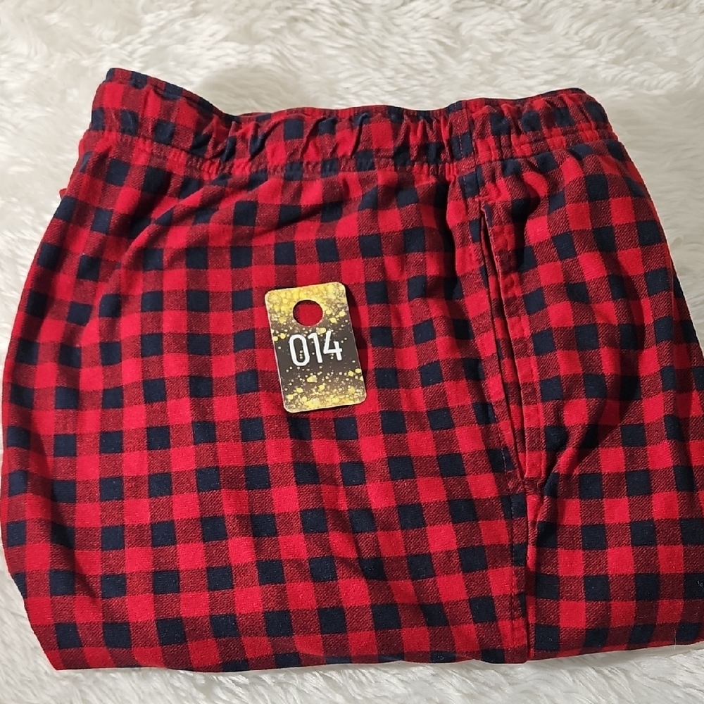 Nautica Kids Red and Black Plaid Pajama Bottoms Size Small